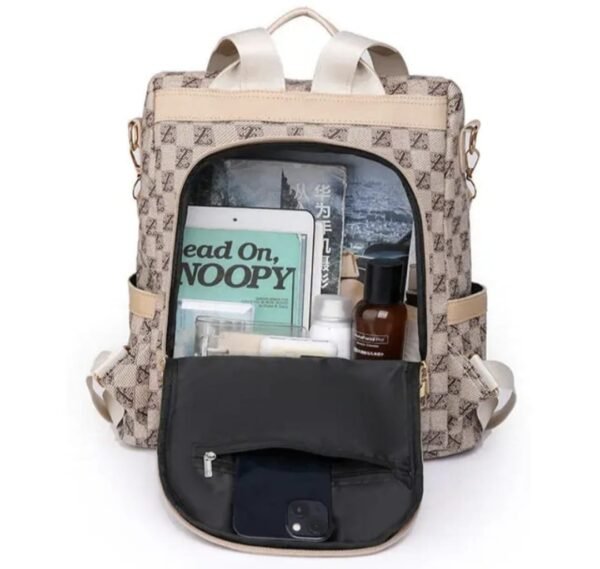 MOCHILA CUADROS BEIGE Mochila casual Amto 3