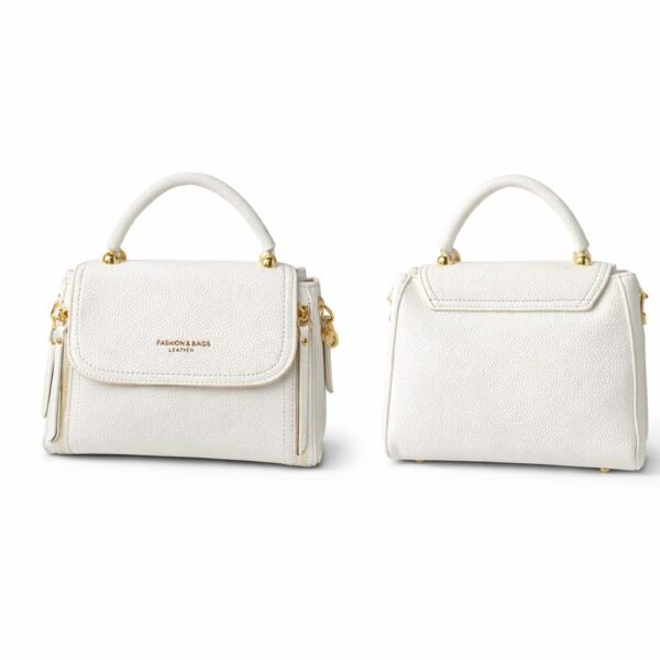 COD. BC0023 Bolso Blanco con correa diseño Chevron