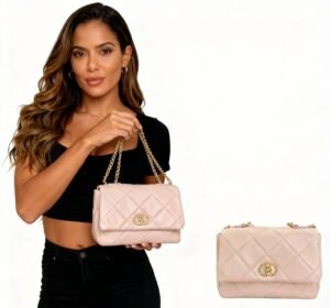 BC0033_modelo COD. BC0033 Cartera Acolchada Rosa Pastel