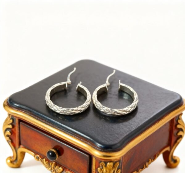 JA0015_solo1 COD. JA0015 Aretes Aro Trenzado Plata BX 925